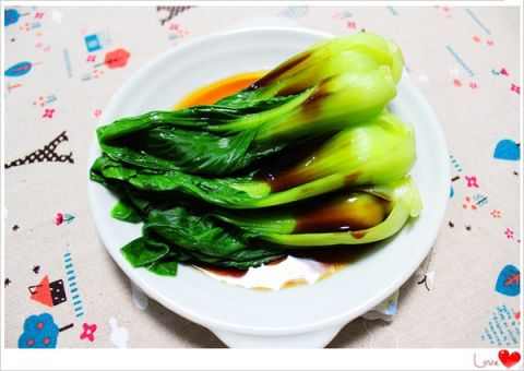 蚝油上海青做法,脆嫩爽口,样子还好看