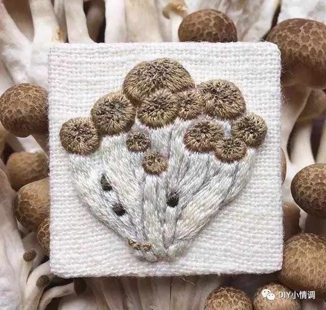 刺绣85种蘑菇刺绣图谱19个美食刺绣一起品尝绣色可餐