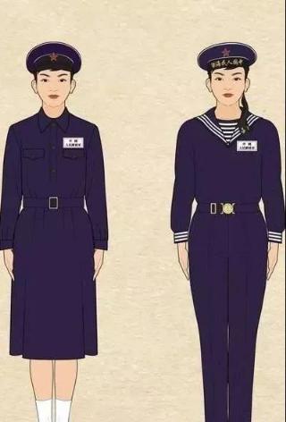 50式男海軍服50式帽徽《人民畫報》上的50式海軍服新中國成立後,1950