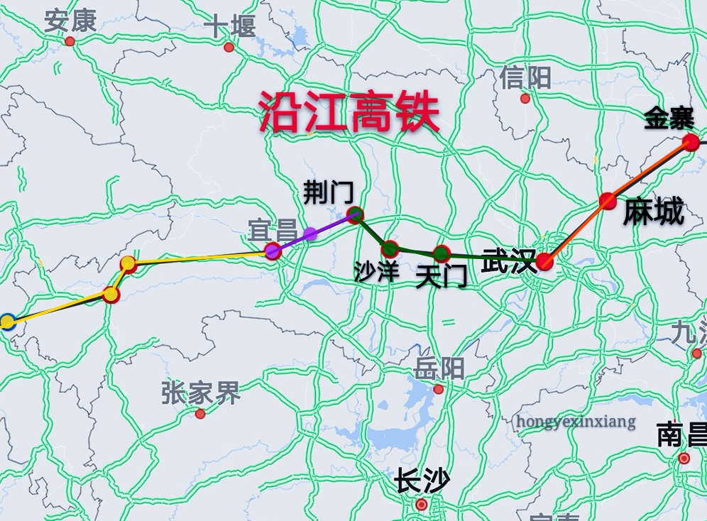 南沿江高铁线路图图片