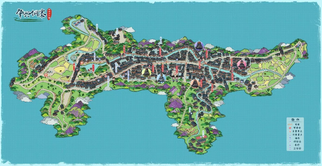 肇兴侗寨手绘地图图片