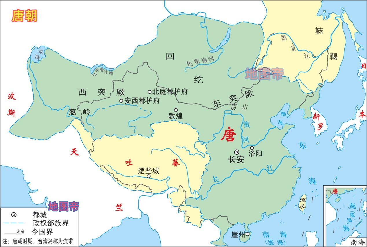 唐朝地图高清版大图图片
