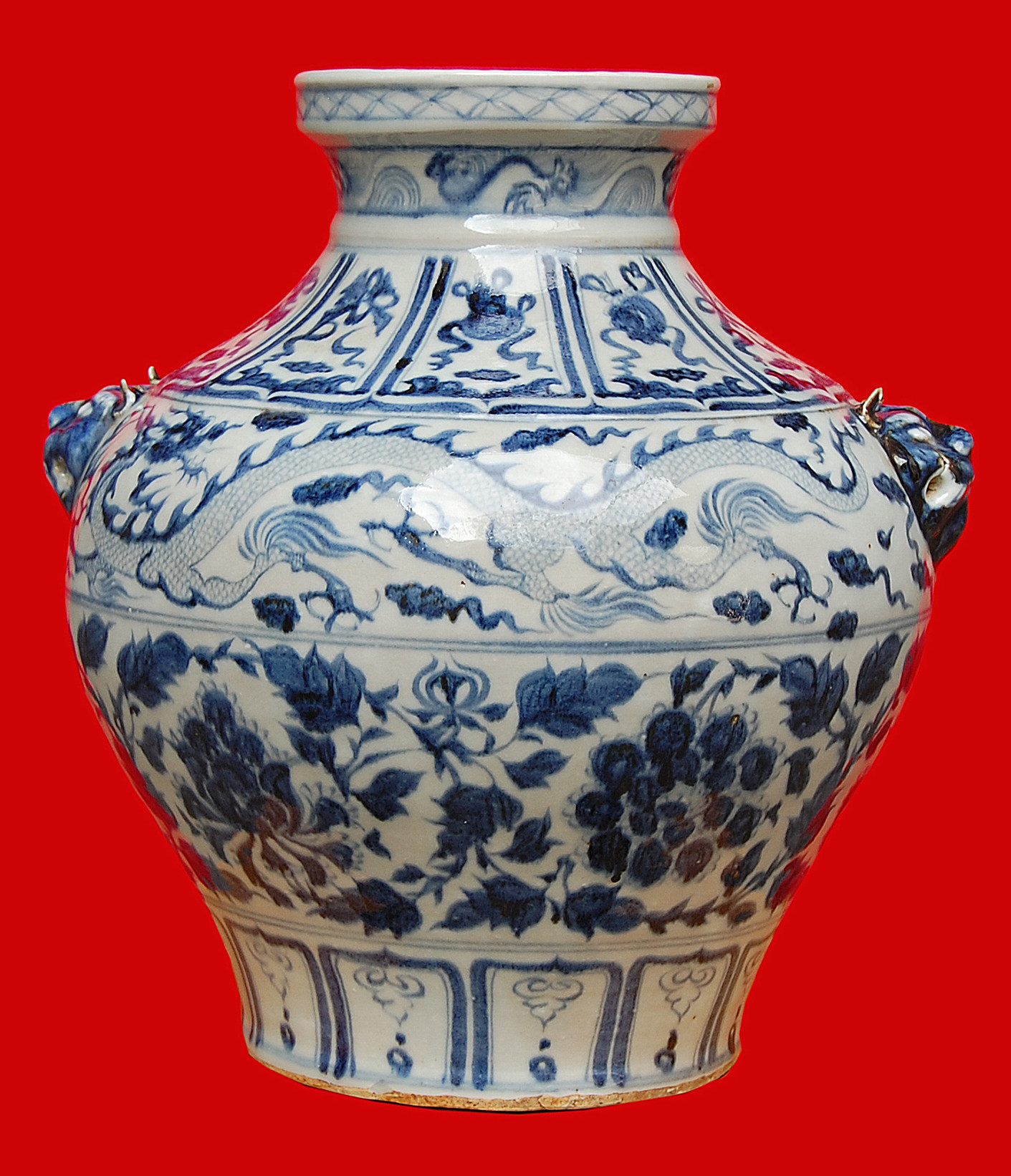 元代风格青花龙纹大罐