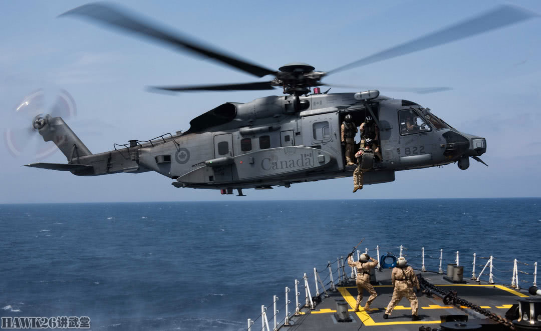 原创加拿大护卫舰在地中海演习飓风舰载直升机担任主角