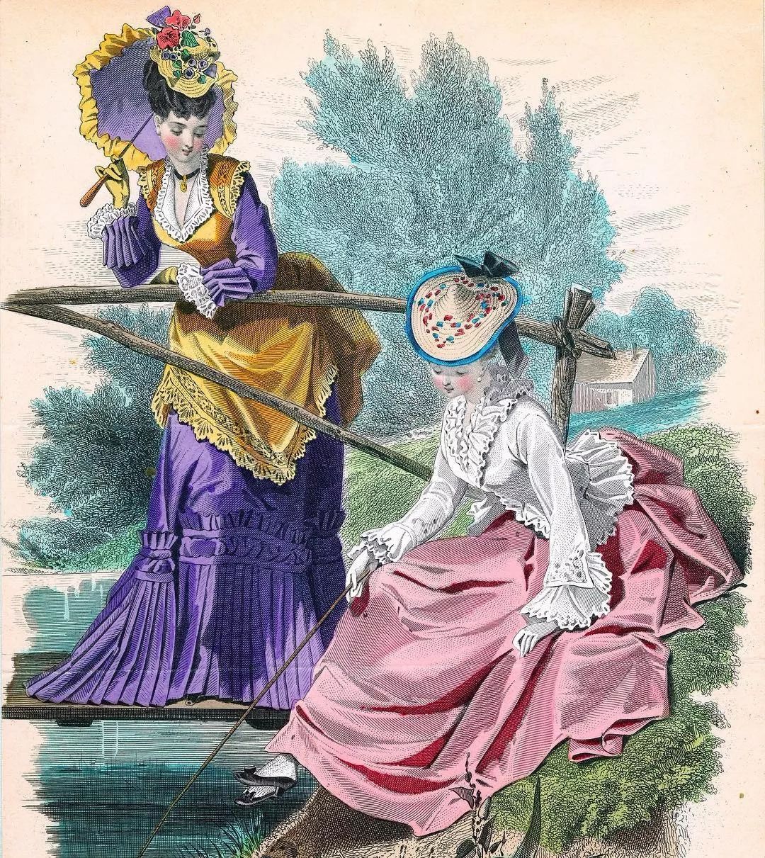 instagram | 复古欧洲宫廷风时装手绘_插画