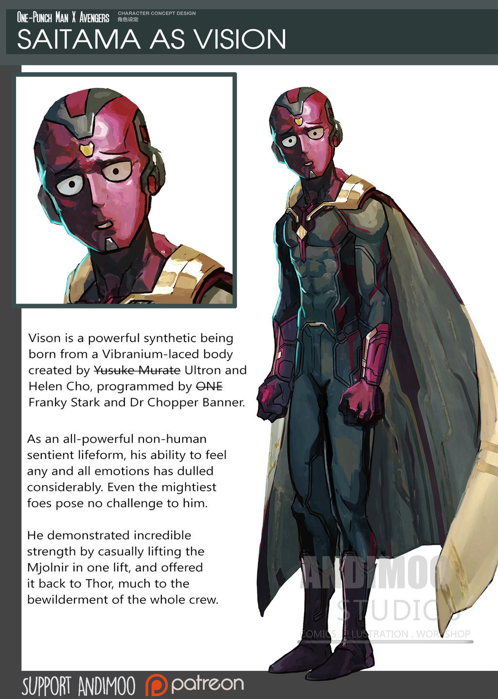 原创日漫版复仇者联盟美队是路飞蜘蛛侠是绿谷而幻视是他