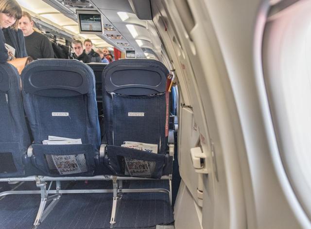 飞机正在飞行一名男子试图打开舱门乘客们大声哭喊