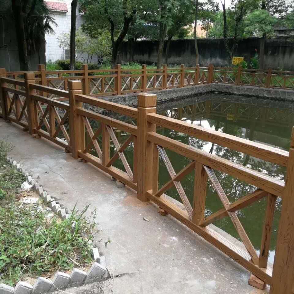 广东新农村旅游河道护栏建设阳江仿木栏杆景观小品装饰光彩夺目