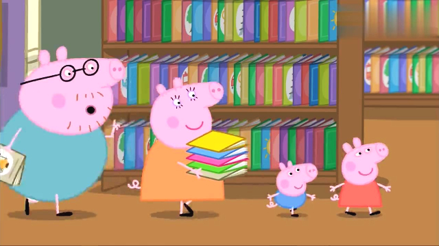 小猪佩奇看书图片