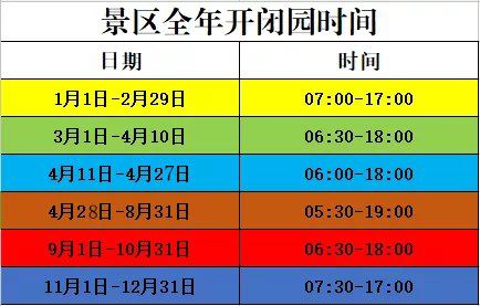 张掖七彩丹霞旅游景区开闭园时间调整公告