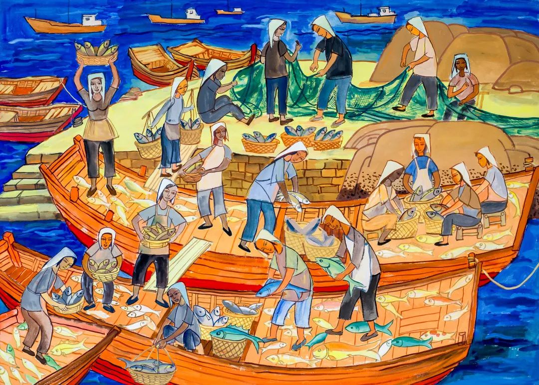 渔文化主题绘画图片
