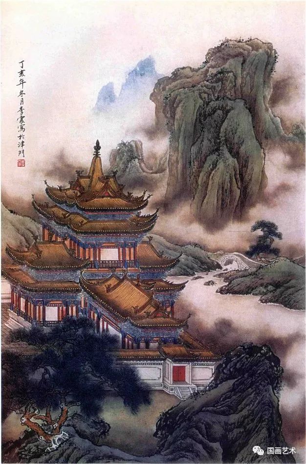 图文教程界画山水楼阁画法步骤