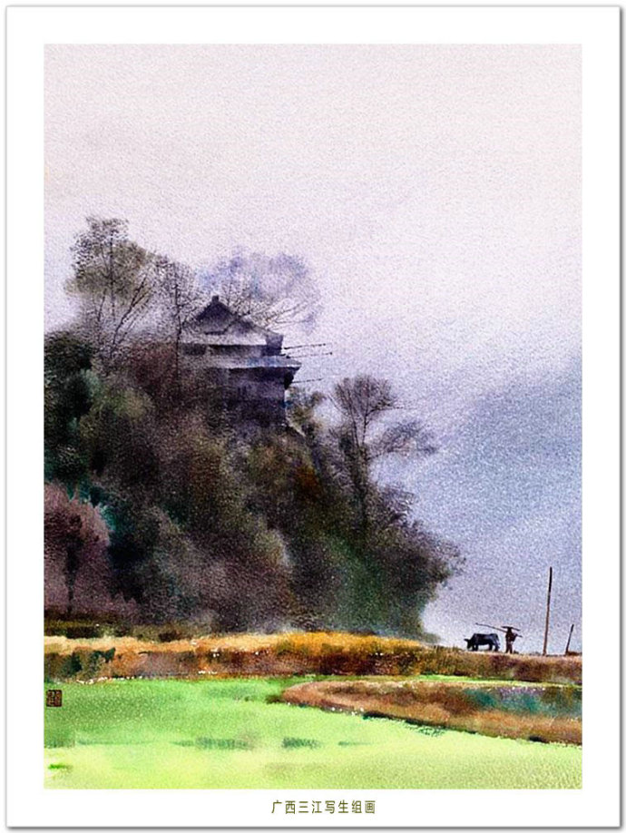 冲淡之美中国画家刘永健水彩风景写生画作品赏析