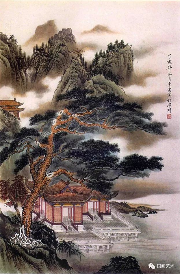 图文教程界画山水楼阁画法步骤