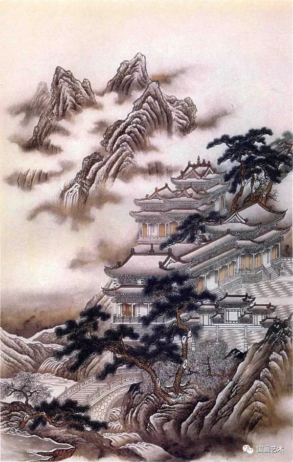 图文教程界画山水楼阁画法步骤