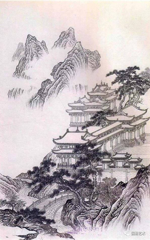 图文教程界画山水楼阁画法步骤