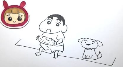 【动漫绘画馆】-蜡笔小新吃玉米
