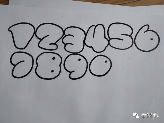 数字pop字体马克笔图片