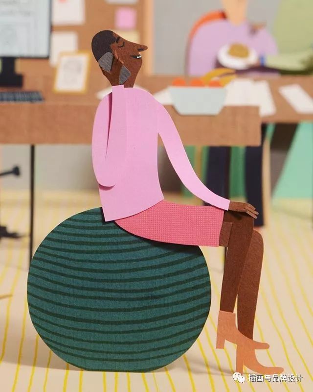 插画丨超萌的立体纸艺插画温柔清新又童趣场景的搭建太有爱了