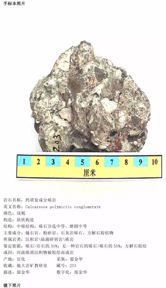 钙质复成分砾岩