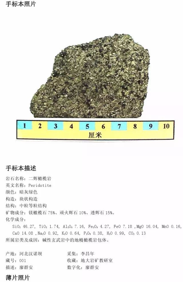 橄榄岩薄片描述图片