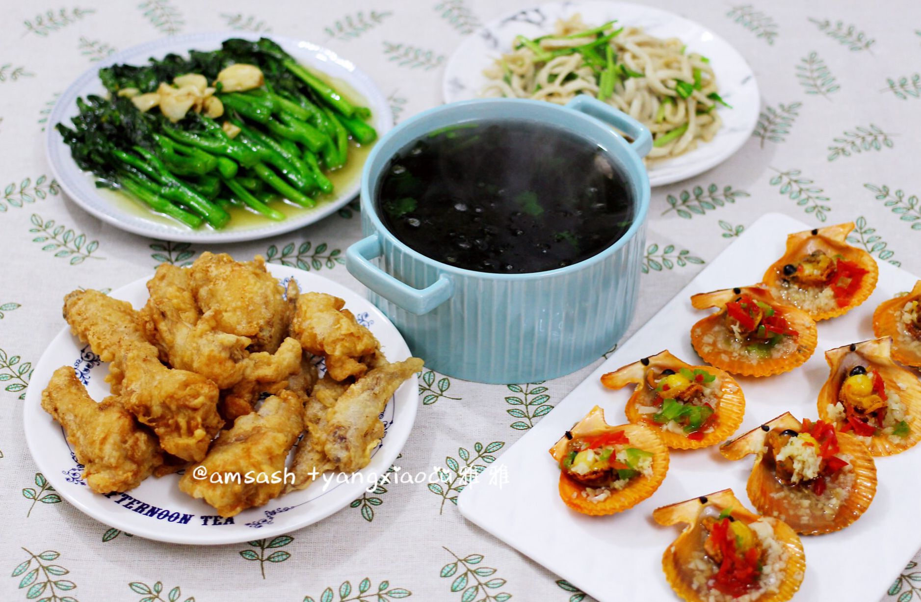 假期孩他爸给家人做晚餐,四菜一汤,端上桌全部吃精光