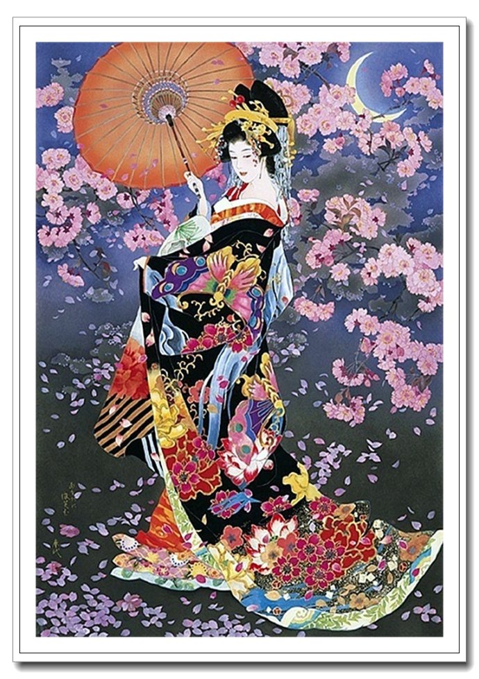 《美人绘》--日本画家森田春代日本仕女画作品赏析_工笔