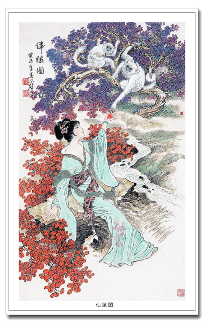 意象雅秀中国画家郑家声古典仕女画作品赏析