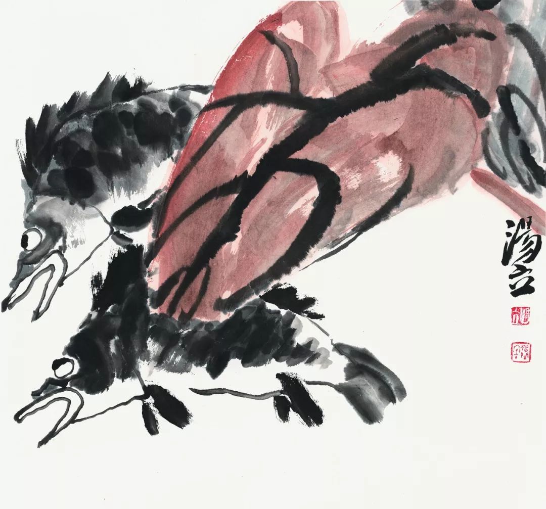 第三届一代精神属花草大写意花鸟画名家小品长卷展汤立先生作品