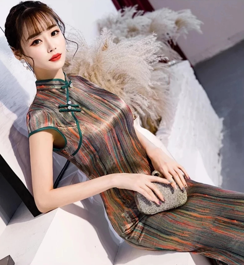 时尚穿搭从旗袍开始,改良时尚中长旗袍!