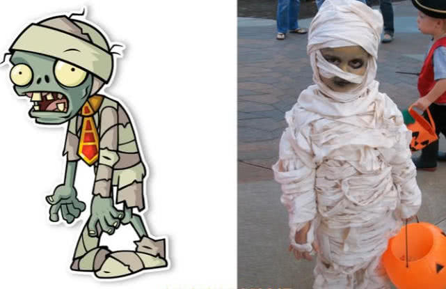 植物大战僵尸真人版绷带僵尸眼神犀利撑伞女僵尸最吓人
