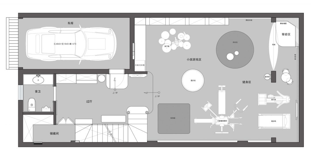 346㎡细腻淡雅的美式别墅下沉式客厅大气上档次