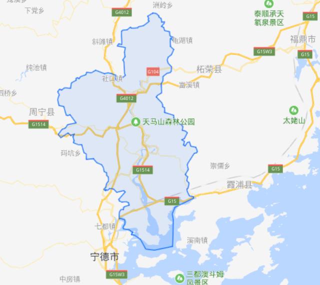 县级福安市东邻柘荣县,霞浦县,西连周宁县,北毗寿宁县,浙江省泰顺县