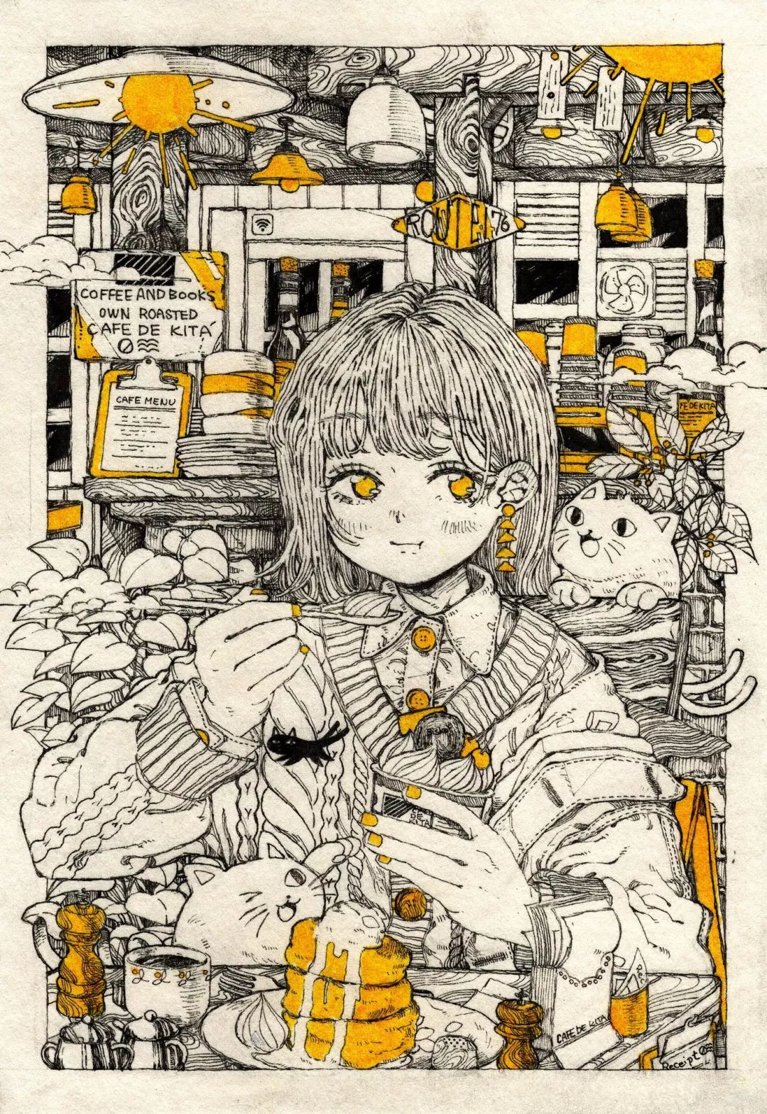 插画丨充满咖啡飘香的异空间