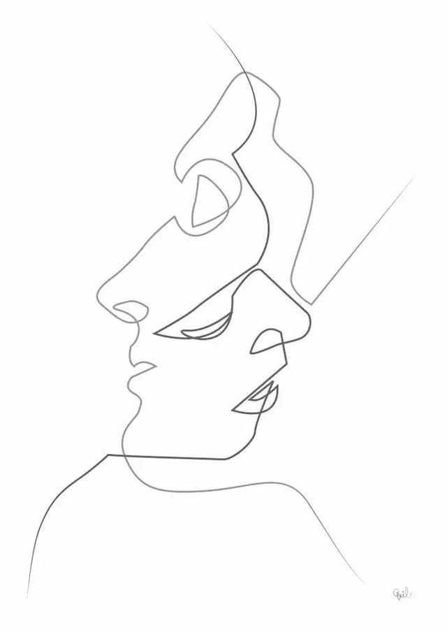 小央美画一幅画只用一根线极简美才是真的美