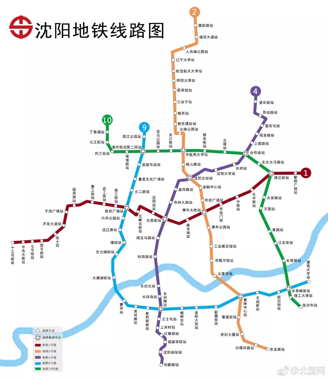 沈阳地铁线路图(站名,以开通时站名为准)21 张沙布站20