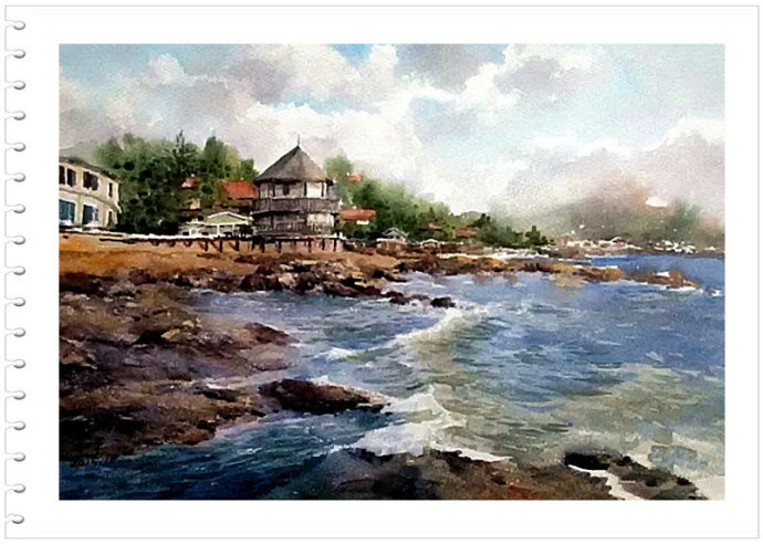 崂山春色 -- 中国画家苏和平水彩画作品赏析