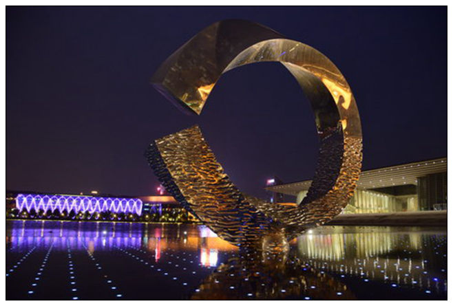 天津文化中心音乐喷泉图片