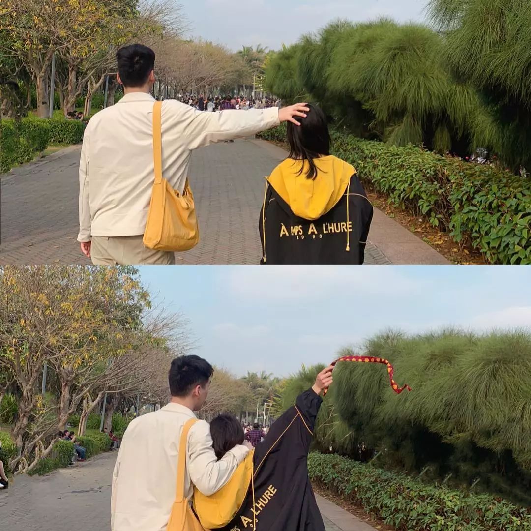 这才叫情侣照你那顶多算合影