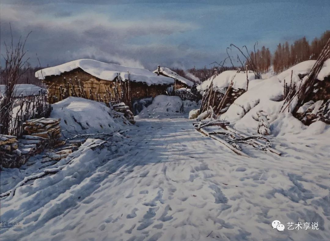 中国水彩画家肖明作品