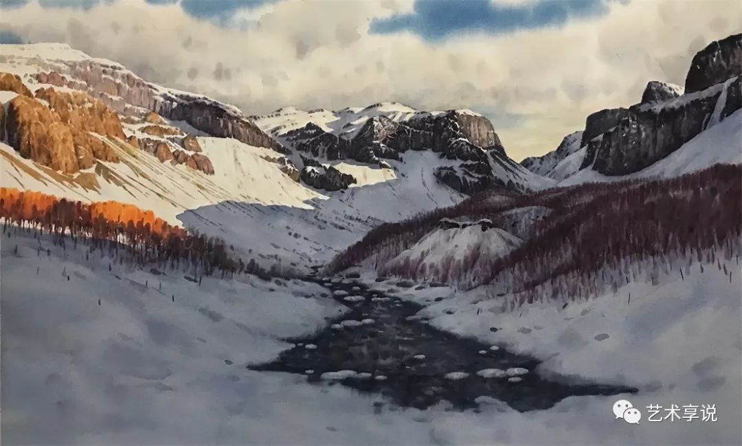 中国水彩画家肖明作品