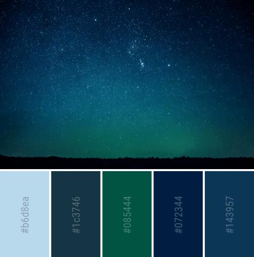 一组实用配色方案!绝美夜空版