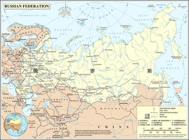 俄罗斯铁路和公路网分布图