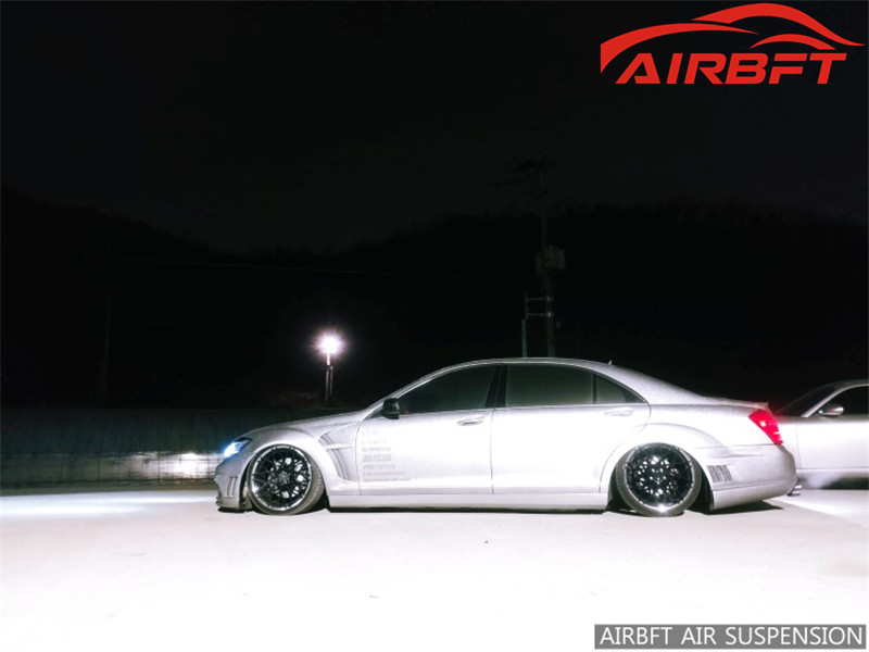 低趴案例奔驰w221改装气动避震悬挂魅力姿态韩国改装精品