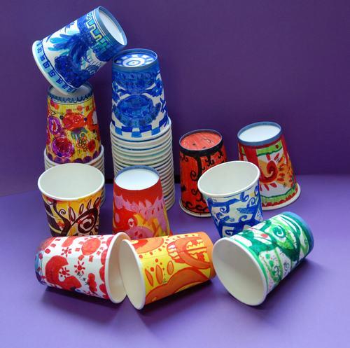 纸杯艺术!一次性纸杯,用完就扔,不环保!