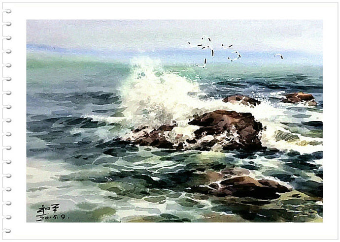 崂山春色 -- 中国画家苏和平水彩画作品赏析