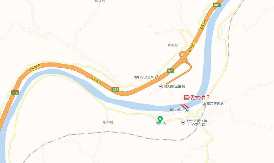 它是连接横江和楼坝的一座跨省大桥,一边是四川省宜宾市叙州区横江镇