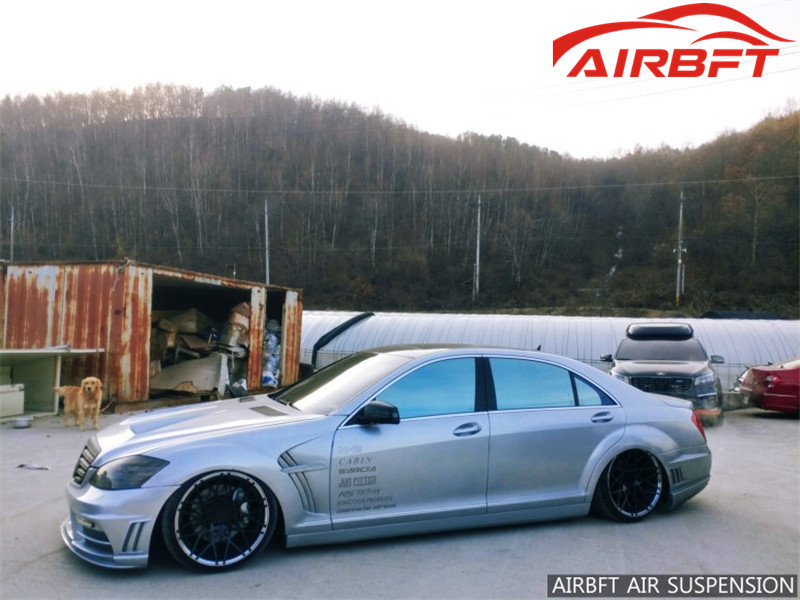 低趴案例奔驰w221改装气动避震悬挂魅力姿态韩国改装精品