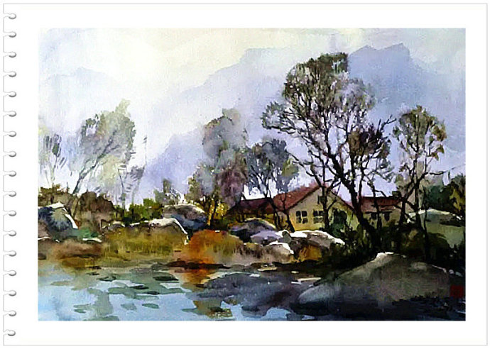 崂山春色 -- 中国画家苏和平水彩画作品赏析