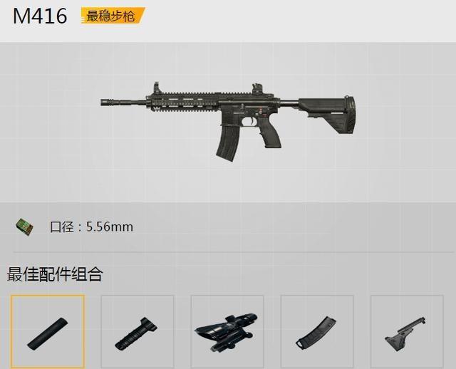 m416稳定性和点射性能俱佳,压枪难度系数低,无论是对于新手还是高手都